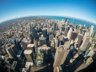 Aerial view of Chicago skyscrapers