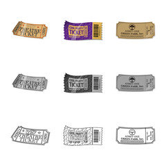 Obraz premium Isolated object of ticket and admission logo. Set of ticket and event vector icon for stock.