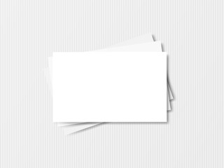 Mockup of horizontal business card at white background