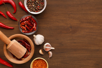 Hot spices set concept