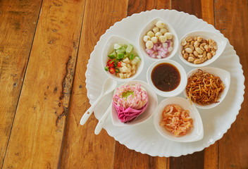 savoury petal of lotus flower leave Wraps is call Thai Food-Miang Kham, Thailand