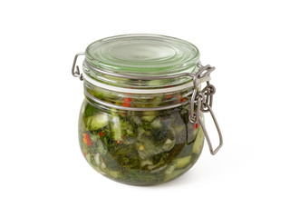 Jar of pickled cucumbers
