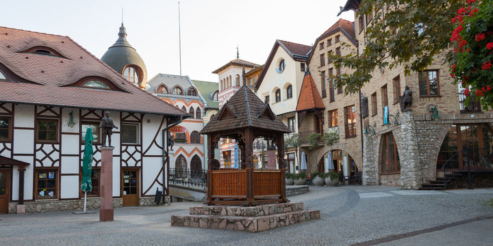 Komarno, Slovakia - October 15, 2018: The Courtyard of Europe, Komarno, Slovakia