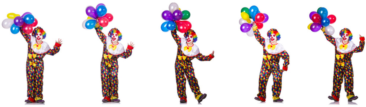 Funny male clown isolated on white 