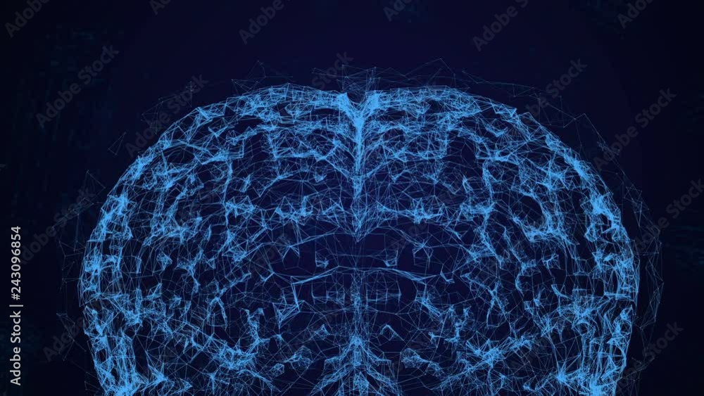 Poster brain animation, data mining, in-depth study of modern computer technology. the human brain model co