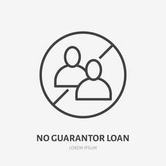 No people allowed flat line icon. Vector thin stop sign, round illustration of forbidden access