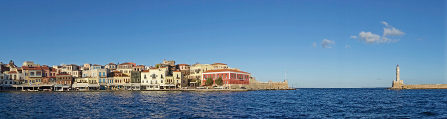 Fototapeta na wymiar Venetian harbor of Chania, Greece 