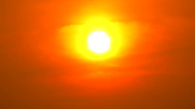 4K Sunset sky orange sky orange  outdoor summer nature sunrise with silver lining and cloud on the orange sky