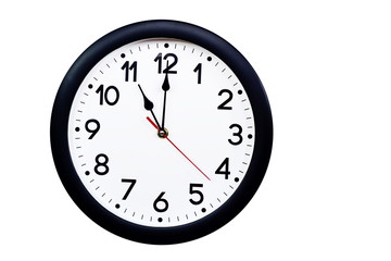 Time concept with black clock at eleven