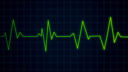 Heartbeat pulse on cardiogram screen, EKG ECG cardio healthcare concept