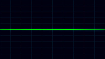 Heartbeat flatlines on cardiogram screen, EKG ECG cardio healthcare concept