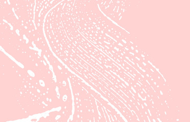 Grunge texture. Distress pink rough trace. Gorgeou