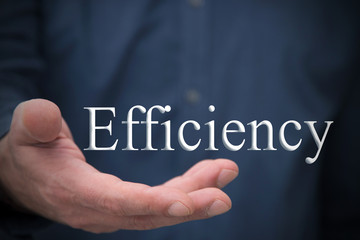 business man hand with the concept of efficiency