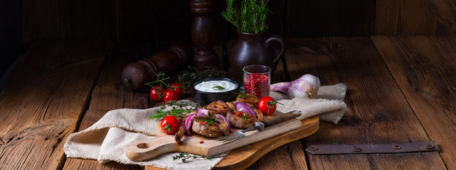 Tasty Lamb chops with mint and rosemary