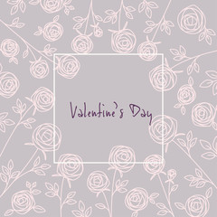 Hand drawn rose frame illustration