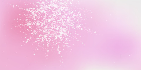 White heart love confettis. Valentine's day explos