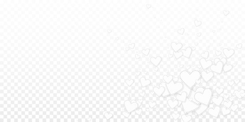 White heart love confettis. Valentine's day explos