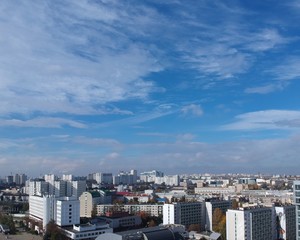 Minsk, Belarus: panoramic aerial view of the city