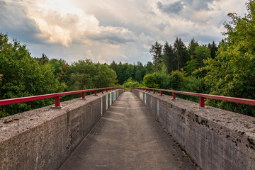 Obraz premium bridge through the forest in Low Saxony, Germany