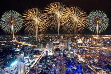 Fototapeta premium thailand city firework