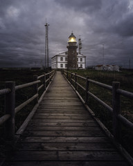 Fototapeta premium Latarnia morska Cabo P, Asturia, Hiszpania, północ Hiszpanii