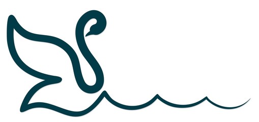 Symbol of swan with wave.