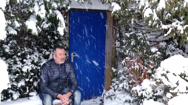 Winter in Bayern, Utting am Ammersee, Winter, Schneefall