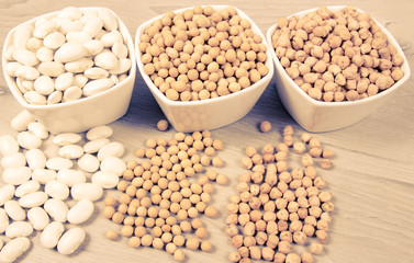 Vegetable protein, legume seeds. Conception of healthy eating.