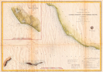 U.S. Coast Survey Map of the Eastern Entrance to Santa Barbara Channel 1857