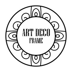 Art deco vintage badge logo frame in retro design vector illustration