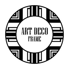 Art deco vintage badge logo frame in retro design vector illustration