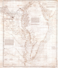 1855, U.S. Coast Survey Nautical Chart or Map of the Chesapeake Bay
