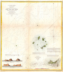 1853, U.S. Coast Survey Map or Chart of Sow and Pigs Reef off Marthas Vineyard, Massachussetts
