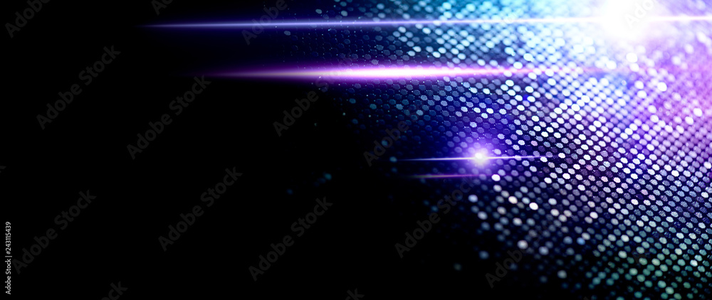 Wall mural abstract particle background, data techno backdrop with glowing dots, hi-tech concept, blue color sc
