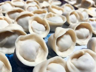 Homemade meat dumplings, Cooking Process - Dinner, Dough, Dumpling, Flour, Food