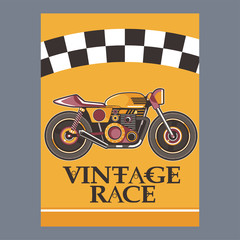 Vintage motorcycle poster – Vector