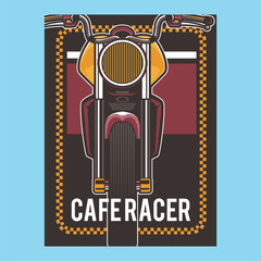 vintage race motorbike for printing.vector old school race poster.retro race motorbike print - Vector