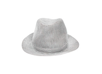 Gray fabric hat isolated on white background with clipping path