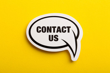 Contact Speech Bubble Isolated On Yellow