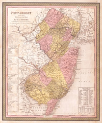 1846, Mitchell, Tanner Map of New Jersey