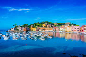View of the Bay of Silence in Sestri Levante, Italy