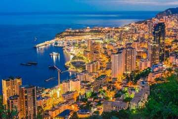 View of the city of Monaco. French Riviera