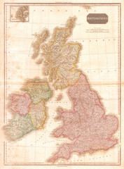 1818, Pinkerton Map of the British Isles, England, Scotland, Ireland, John Pinkerton, 1758 – 1826, Scottish antiquarian, cartographer, UK