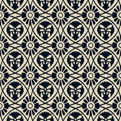seamles vector ikat geometric royal pattern design. seamless template in the swatch panel - 243123241