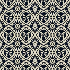 seamles vector ikat geometric royal pattern design. seamless template in the swatch panel