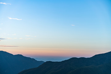 Mountain and sunset background