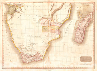 1818, Pinkerton Map of Southern Africa, Congo, Monomotapa, Cape Colony , John Pinkerton, 1758 – 1826, Scottish antiquarian, cartographer, UK