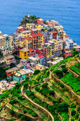 Picturesque town of Manarola, Liguria, Italy