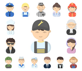 People of different professions cartoon icons in set collection for design. Worker and specialist vector symbol stock web illustration.