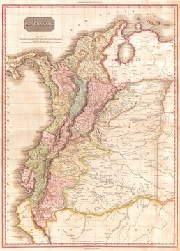 1818, Pinkerton Map of Northwestern South America, Columbia, Venezuela, Ecuador, Panama, John Pinkerton, 1758 – 1826, Scottish antiquarian, cartographer, UK